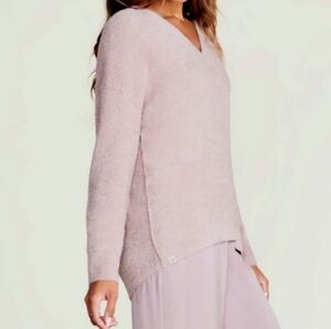 Barefoot Dreams Women's V-Neck Sweater in Soft Pink